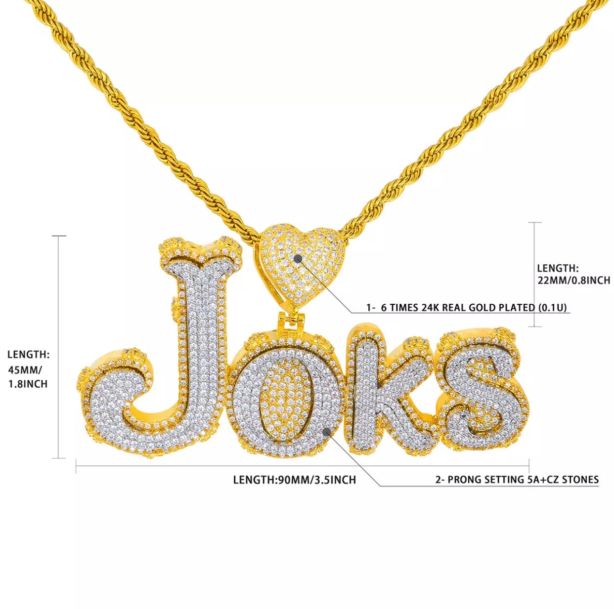 Double Ice Heart Custom (Rope Chain)