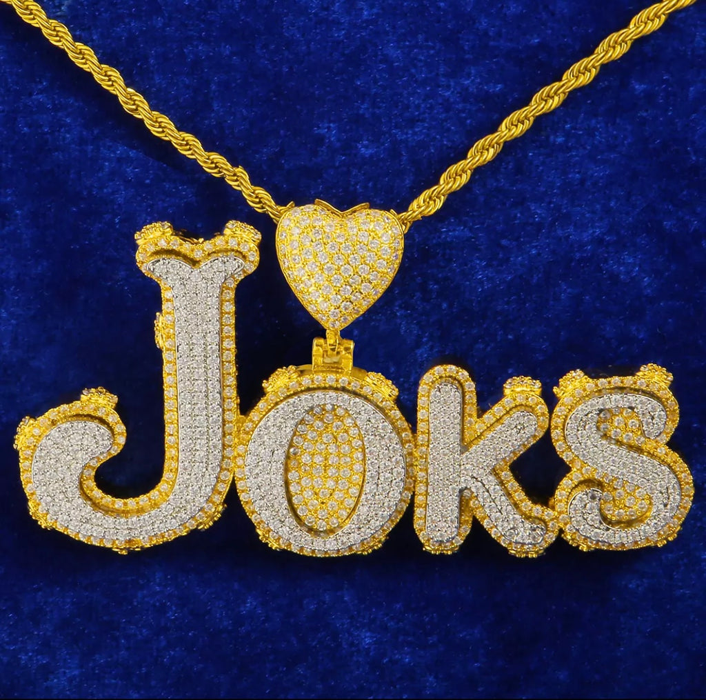 Double Ice Heart Custom (Rope Chain)
