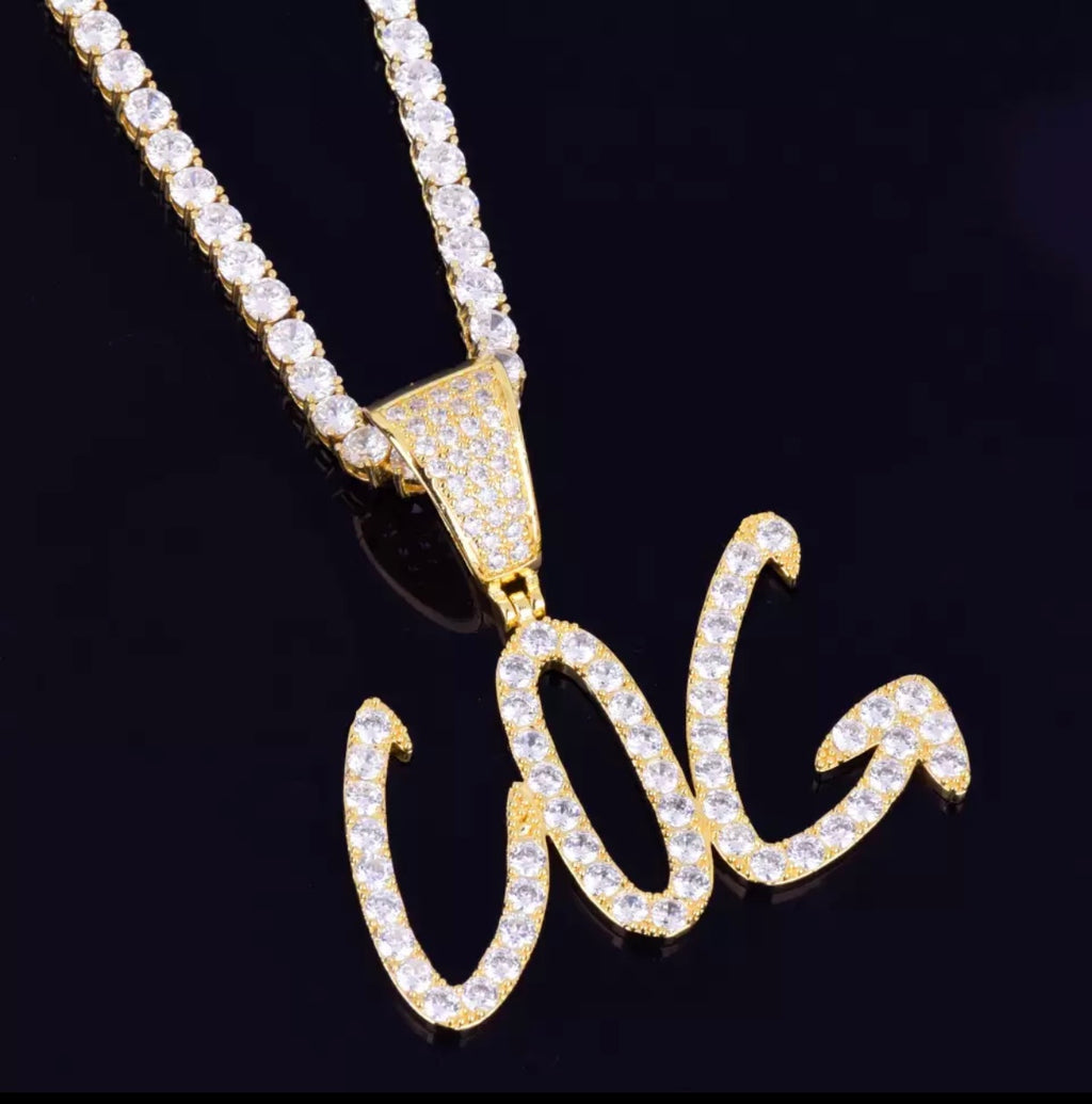 Custom Cursive Name Pendant (Tennis Chain)