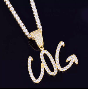 Custom Cursive Name Pendant (Tennis Chain)