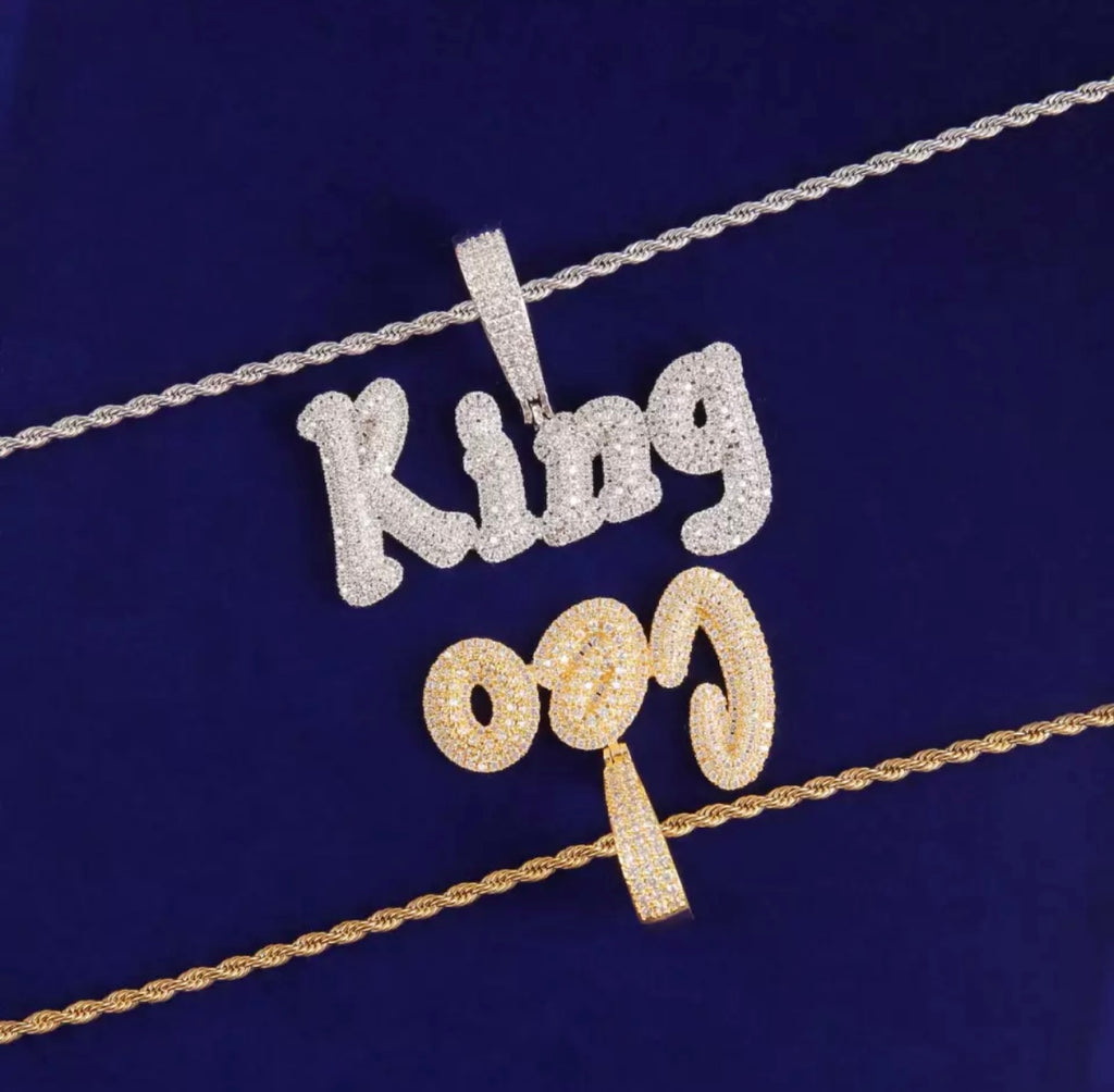 Name Print Custom Pendant (Rope Chain)