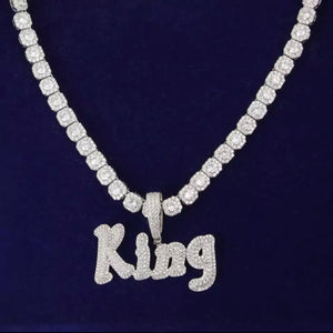 Name Print Custom Pendant (Baguette Chain)
