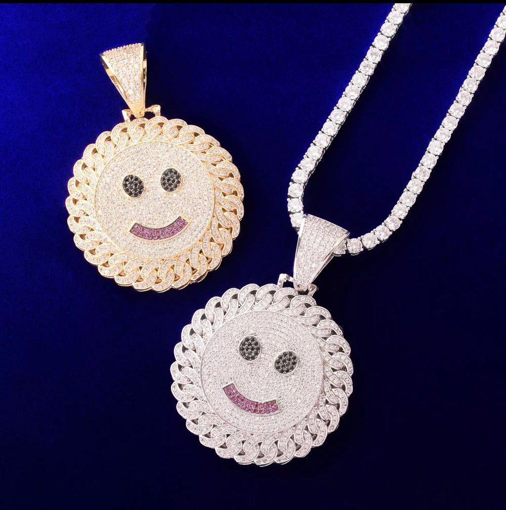 Icy Lol Smiley Face Pendant