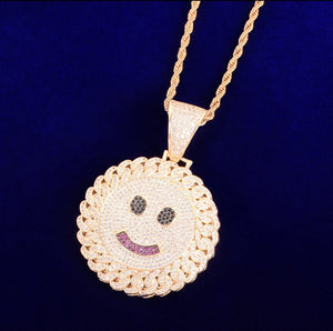 Icy Lol Smiley Face Pendant