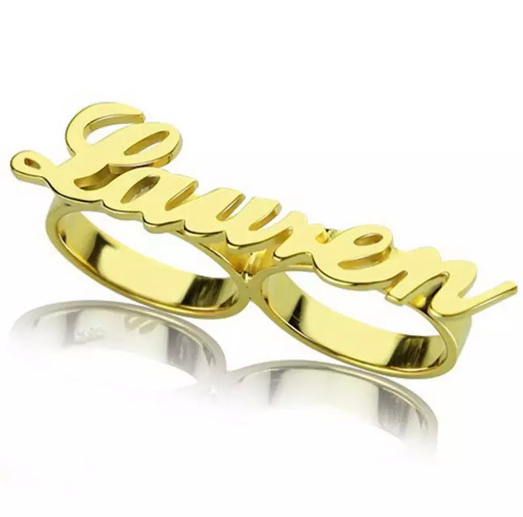 2 Finger Name Ring