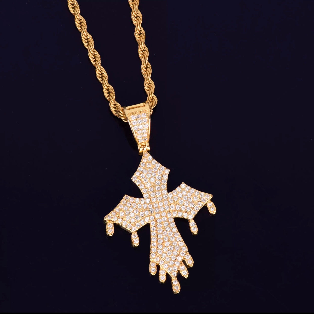 Dripping Cross Pendant