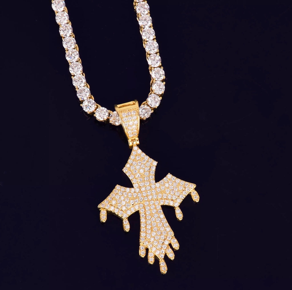Dripping Cross Pendant