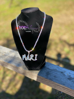 Blue Icy Pendant (Tennis Chain)